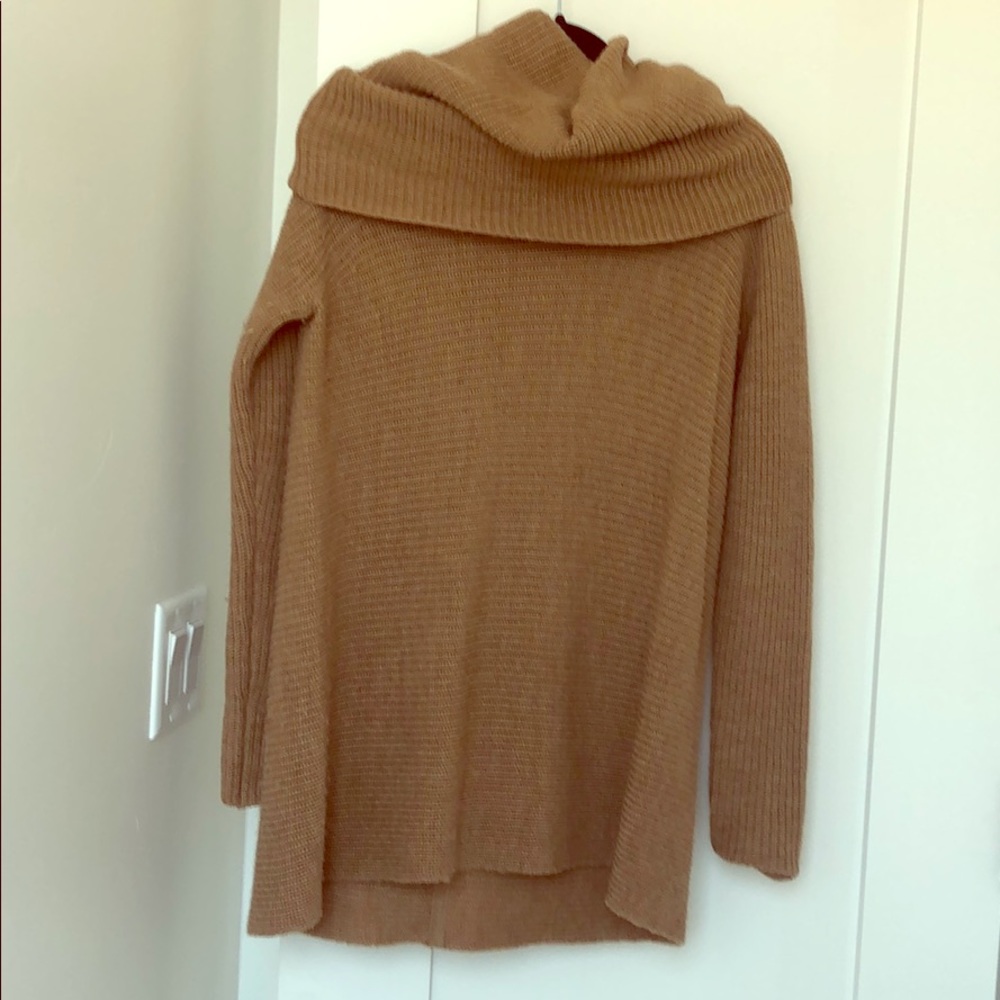 Camel Vince Wool/Alpaca Cowl Neck Sweater